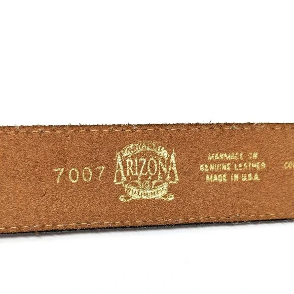 Arizona Belt Mens Large 30-34 Genuine Leather Brown Solid Thick Western USA - Picture 8 of 8